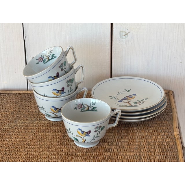 Late 20th Century Four Spode Queen's Bird Cup and Saucer Sets For Sale - Image 14 of 16