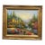 Late 20th Century C. Jaffey Cottage Garden Stream Landscape Oil Painting on Canvas 31" For Sale