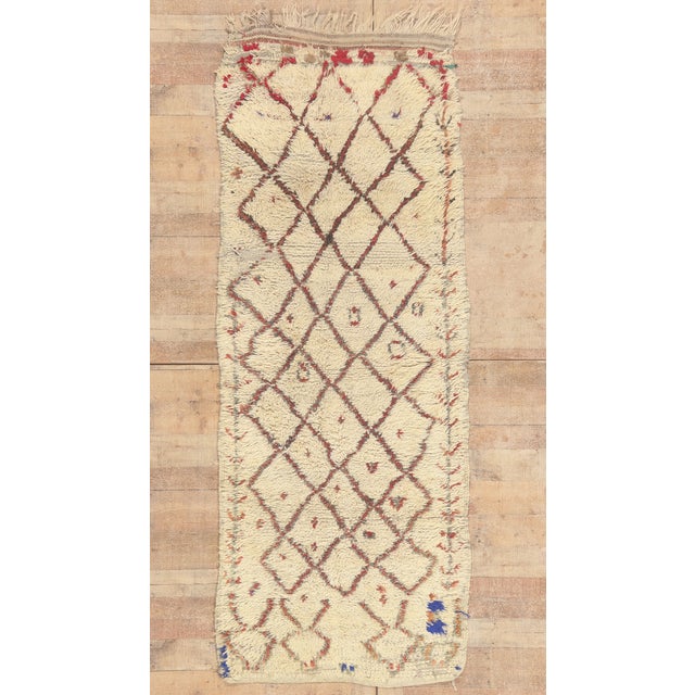 Vintage Azilal Boucherouite Moroccan Rug, 03'06 X 08'08 For Sale - Image 10 of 10