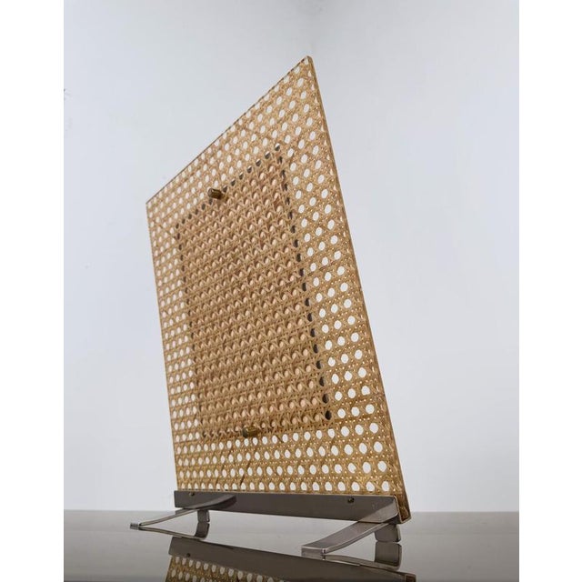 Large Picture Frame in Acrylic Glass, Cane Webbing and Brass in the style of Christian Dior, 1970s For Sale - Image 15 of 17