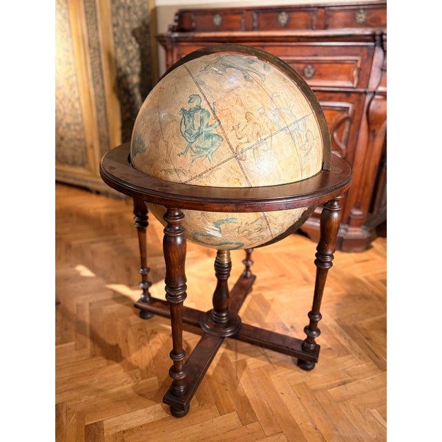 19th Century Antique Italian Celestial Globe on Turned Wood Floor Stand For Sale - Image 14 of 18