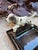 Vintage Mid-Century Porcelain Desk Caddy Cache Catchall With English Setter Dog For Sale - Image 4 of 6