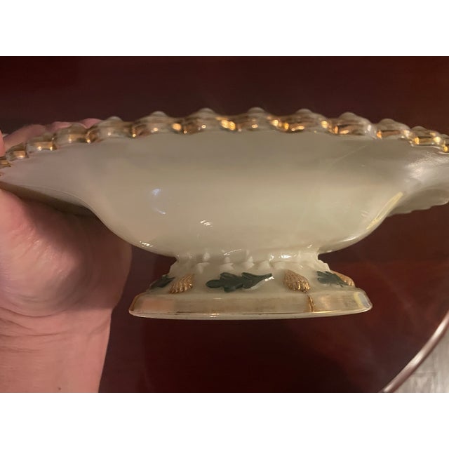 Antique Northwood Glass Company Nautilus (Argonaut Shell) Pattern Custard Glass Covered Butter Dish C. Early 1900's For Sale - Image 10 of 17