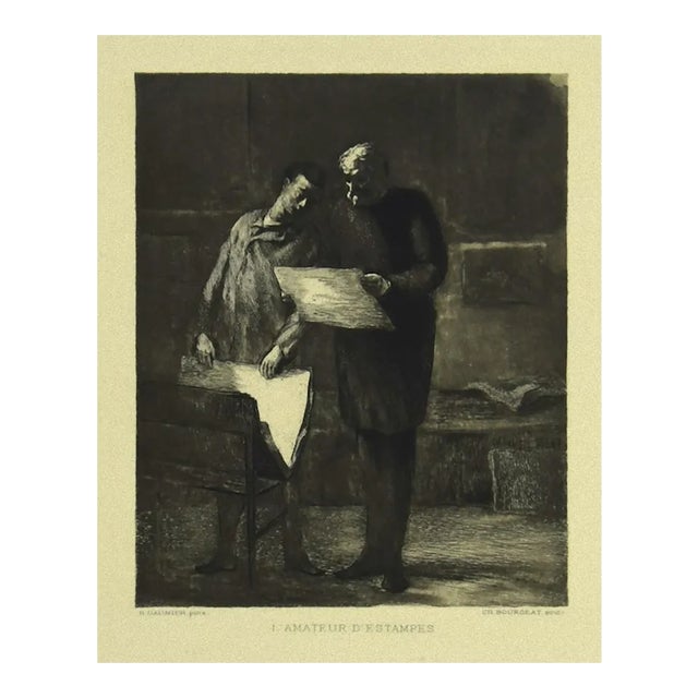 Honoré Daumier, Prints Lover, Etching on Paper, 19th Century For Sale