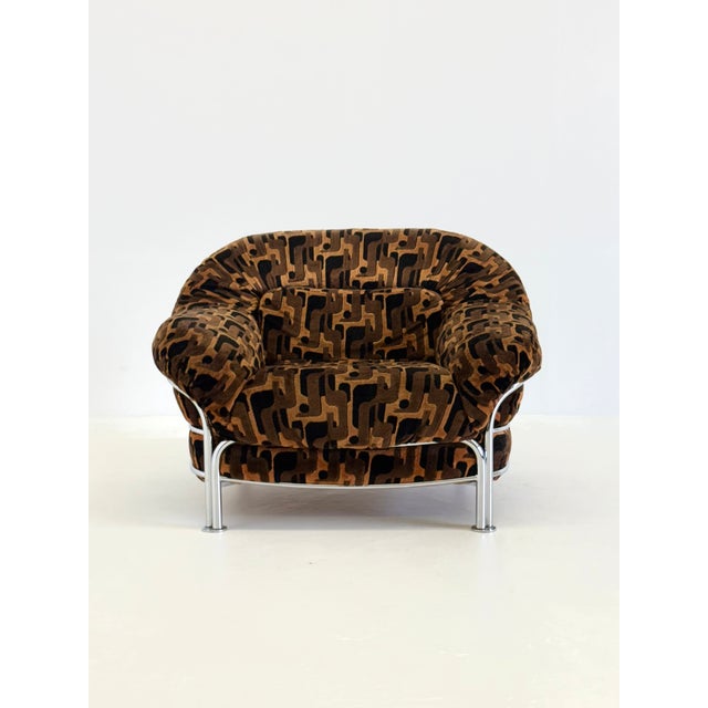 Vintage Italian Lounge Chair with Tubular Frame, 1970s For Sale - Image 9 of 14