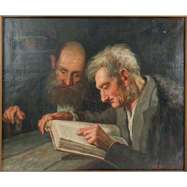 Oil painting on canvas by alfonso grassi elderly readers. Italy, 1960s origin italy period 1960s author alfonso grassi...