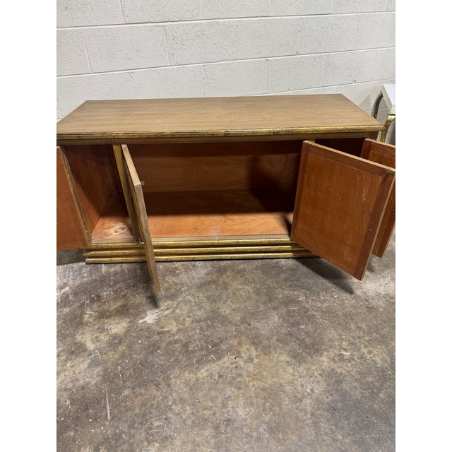 Glass Boho Gilded Antique Mirror Cabinet Credenza For Sale - Image 7 of 9