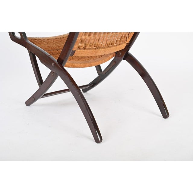 Ninfea Hand-Woven Folding Chair attributed to Gio Ponti for Fratelli Reguitti, Italy, 1950s For Sale - Image 11 of 18