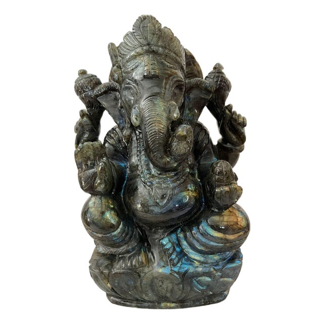 Ganesh Statue in Labradorite For Sale