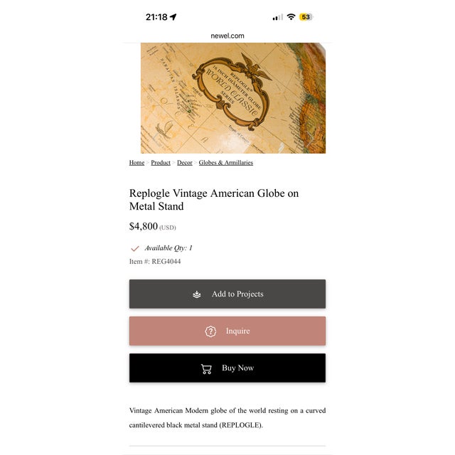 Vintage Replogle 16” World Classic Globe on Mid-Century Modern Metal Stand For Sale - Image 11 of 14