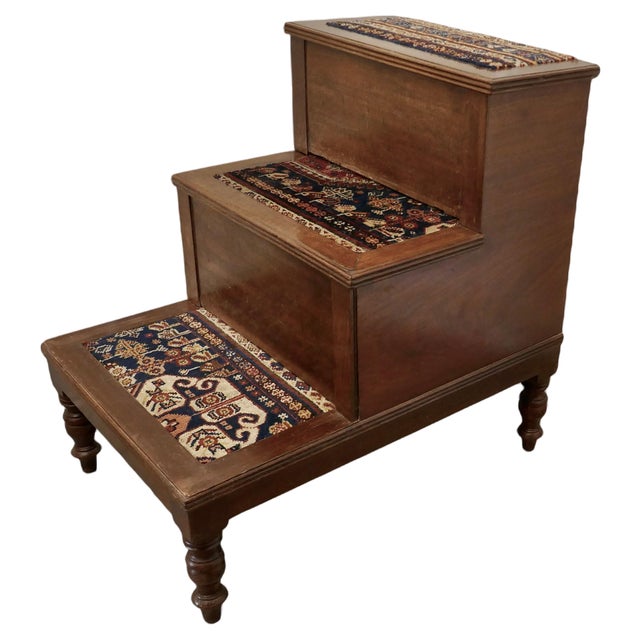 Early Victorian Library Steps on Turned Legs, 1850s For Sale