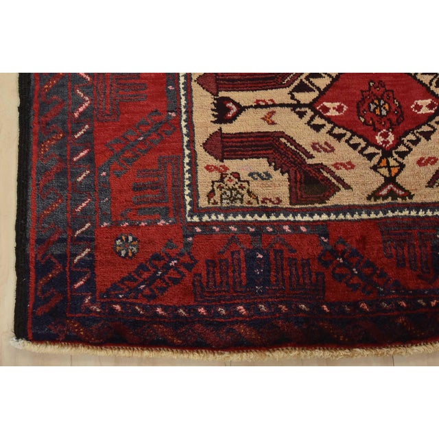 Baloch Rug 2’11” X 5’5” Brown Wool Vintage Tribal Hand-Knotted Oriental Carpet For Sale - Image 9 of 12