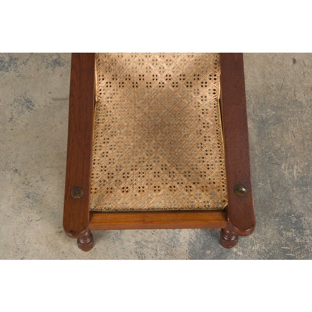 Mid 19th Century 19th Century Colonial Mahogany Plantation Lounge Cane Chair For Sale - Image 5 of 12