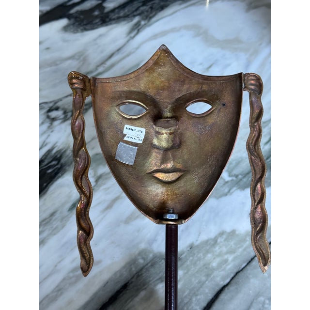 Late 20th Century Sarreid, Ltd. Brass Decorative Mask For Sale - Image 5 of 12