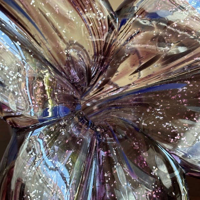 Vintage Murano Hand-Blown Italian Art Glass Flower Sculpture For Sale - Image 9 of 17