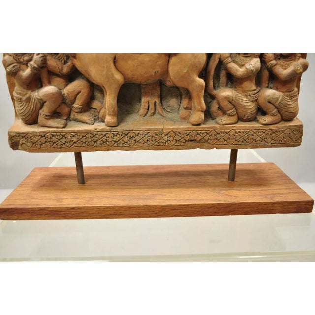 20th Century Thai Temple Style Buddhist Hand Carved Terracotta Figural Sculpture Statue For Sale In Philadelphia - Image 6 of 10