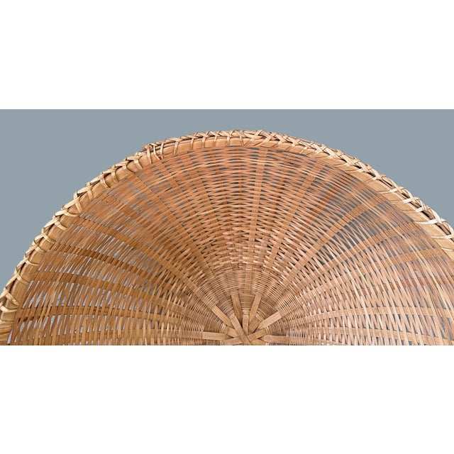 Mid 20th Century Vintage Chinese Large Winnowing Basket With Handle For Sale - Image 5 of 8