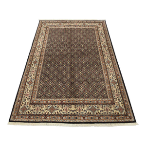 Fine Mood Rug 5’6” X 7’8” Blue Wool Vintage Hand-Knotted Carpet