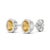 Contemporary Citrine Oval Bezel Setting 925 Silver Studs, November Birthstone Studs - A Pair For Sale - Image 3 of 3