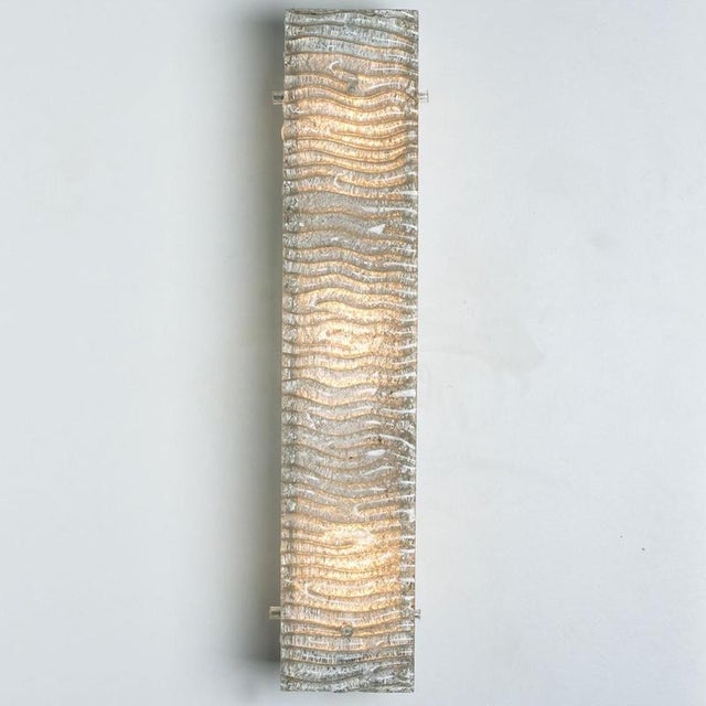 Structured Glass and White Metal Wall Light from Kaiser Leuchten, 1960s For Sale - Image 14 of 16