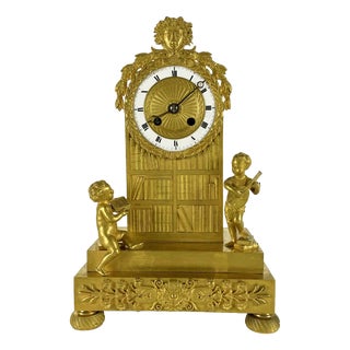 Gilded Bronze Table Clock For Sale