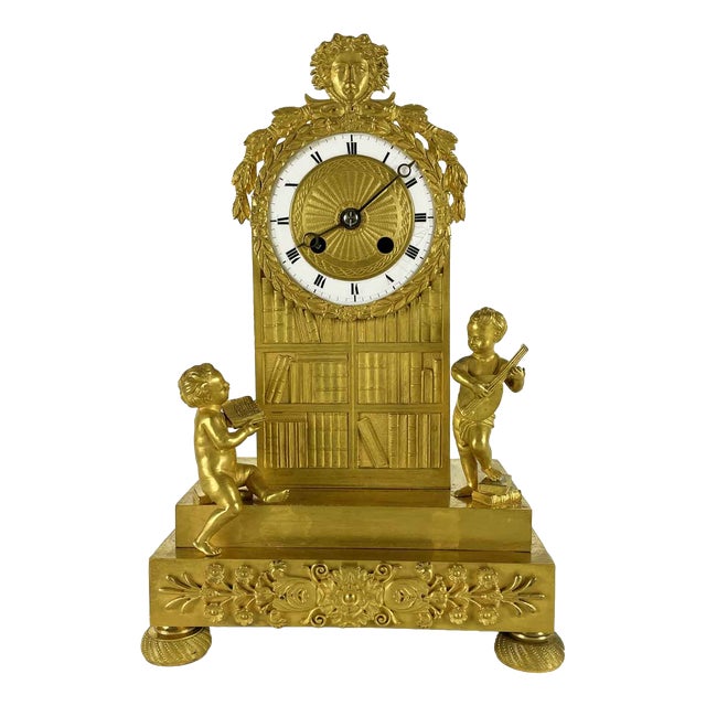Gilded Bronze Table Clock For Sale