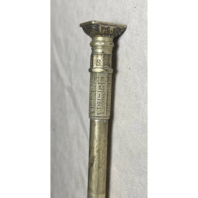 Drawing/Sketching Materials Antique 19th Century Silver Mechanical Retractable Calendar Wax Seal Pencil For Sale - Image 7 of 11