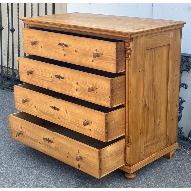 Pine Central European Chest of Four Drawers For Sale - Image 14 of 16