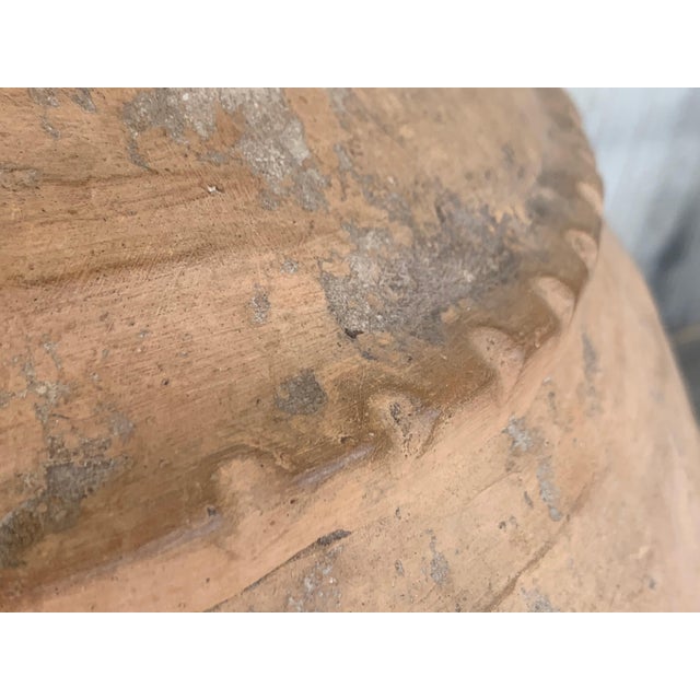 18th Century Large 41´ Terracotta Ribbed Vessel, Vase, Planter with Low Tap For Sale - Image 13 of 18
