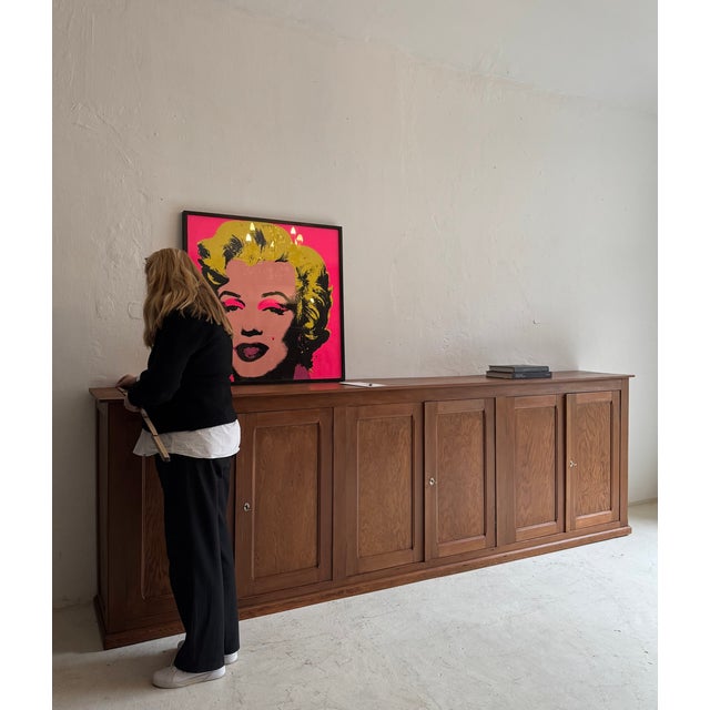 Wood Large Early 20th Century Pitch Pine Sideboard, 1920s For Sale - Image 7 of 13