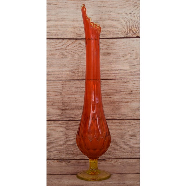 1950s Fenton Amberina Stretch Swung Vase Chairish