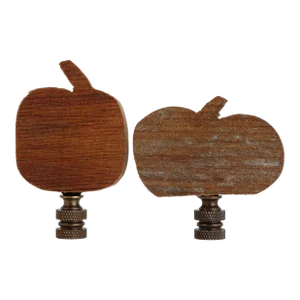 Barnwood Pumpkin Lamp Finials - a Pair