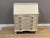 Painted Oyster Off White Vintage Secretary Drop Down 4 Drawers Chest Claw Feet Short Style For Sale - Image 4 of 12
