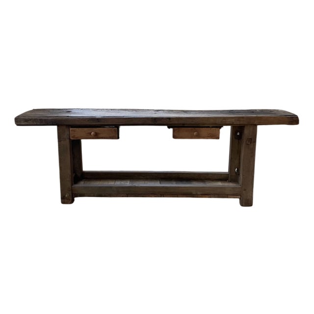 Oak Console Workbench, 1950s For Sale