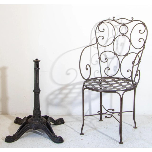 1920s Antique French Cast Iron Pedestal Bistro Table Stand. Beautiful quality bistro table pedestals from France, made...