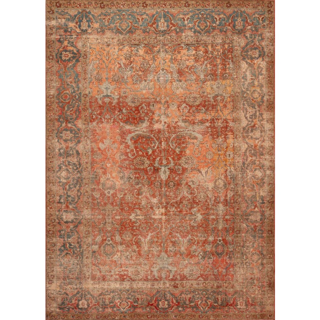 Exquisite Antique Persian Tabriz Rug with Allover Botanical Design, Country of Origin: Persia, Circa Date: 1920