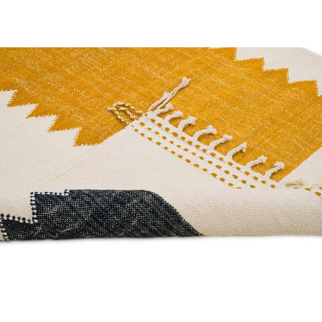 Black Handwoven Wool Rug by Azele Studio For Sale - Image 8 of 9