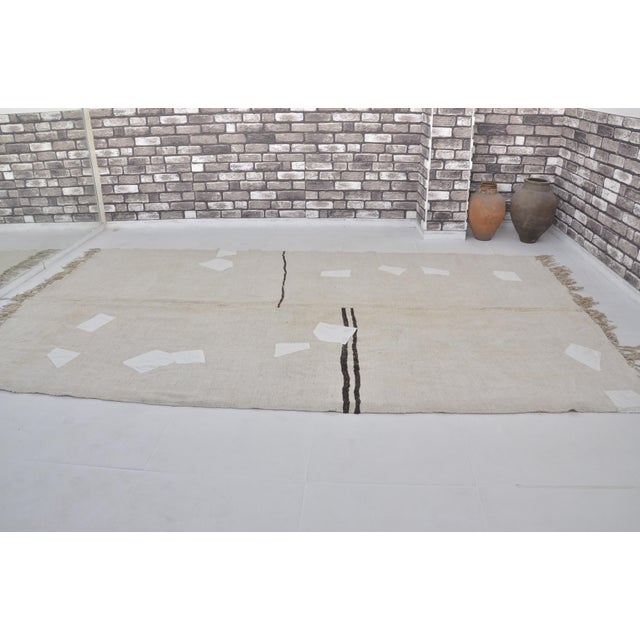 Oversize Vintage Hemp Kilim Rug For Sale In Phoenix - Image 6 of 10