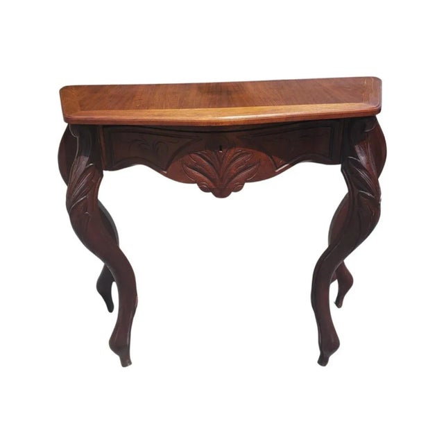 Victorian Rococo Style One Drawer Mahogany Console Table, Circa 1890s For Sale - Image 9 of 9