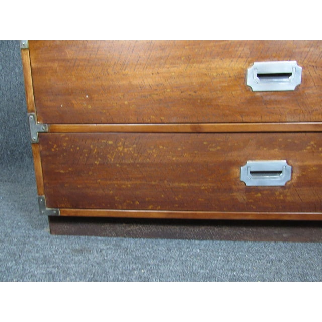 Brown Campaign Style Chest of Drawers by Bernhardt For Sale - Image 8 of 13
