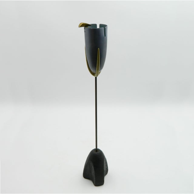 Vienna Brass Aluminum Standing Ashtray by Karl Hagenauer, 1950s For Sale - Image 12 of 18