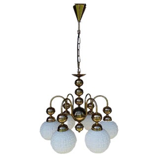 Vintage Bronze Chandelier, 1970s For Sale