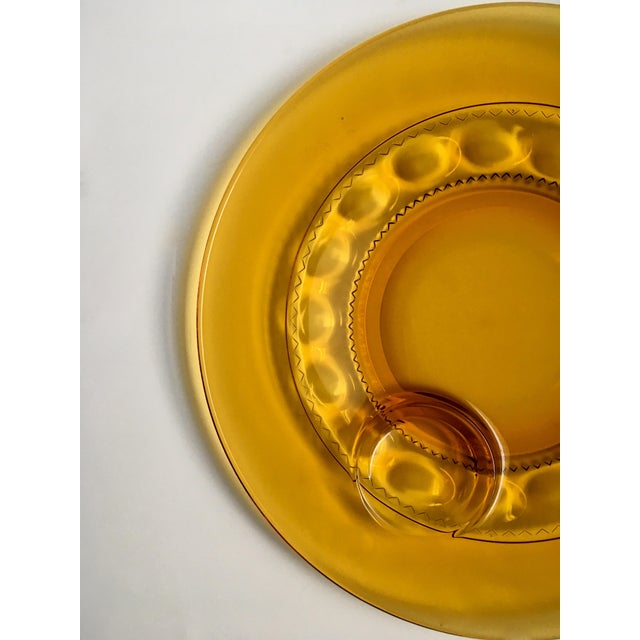 Mid 20th Century Mid 20th Century Amber “Crown” Glass Plate For Sale - Image 5 of 9