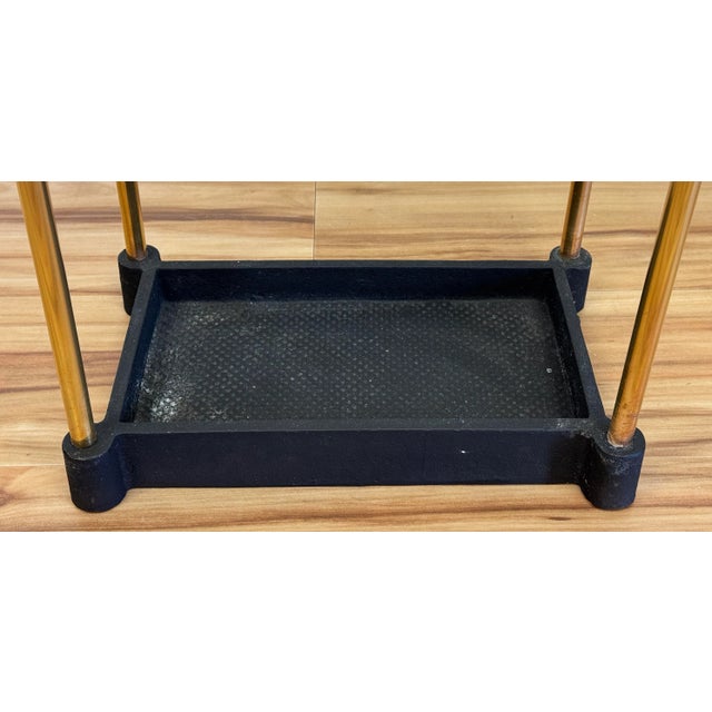 Brass Antique Early 20th CBrass and Cast Iron Umbrella Stand For Sale - Image 8 of 8