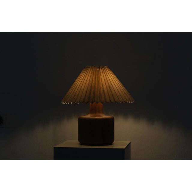 Vintage Scandinavian Table Lamp with Teak Base For Sale - Image 6 of 7