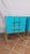 Light Blue Murano Glass Bedside Tables in Brass and Gray Velvet from Justfurnituress SRL, Set of 2 For Sale - Image 4 of 10