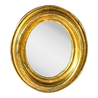 Antique English Regency Oval Giltwood Wall Mirror For Sale