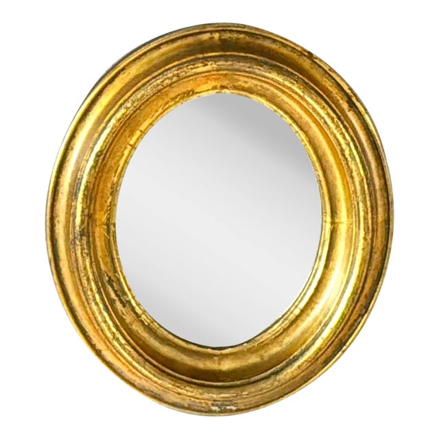 Antique English Regency Oval Giltwood Wall Mirror For Sale