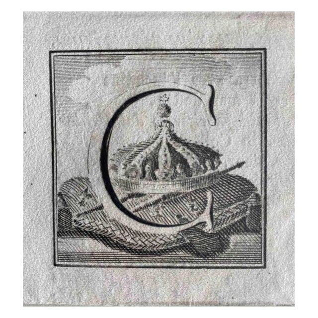 Carlo Nolli, Antiquities of Herculaneum: Letter of the Alphabet C, Etching, 18th Century For Sale
