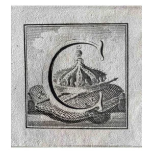 Carlo Nolli, Antiquities of Herculaneum: Letter of the Alphabet C, Etching, 18th Century